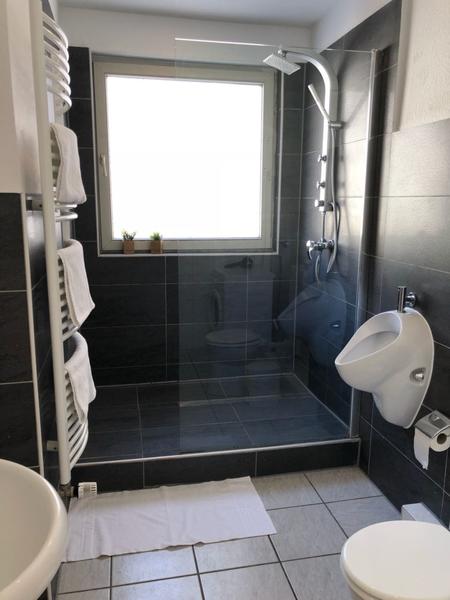 Tageslichtbad mit großer Dusche